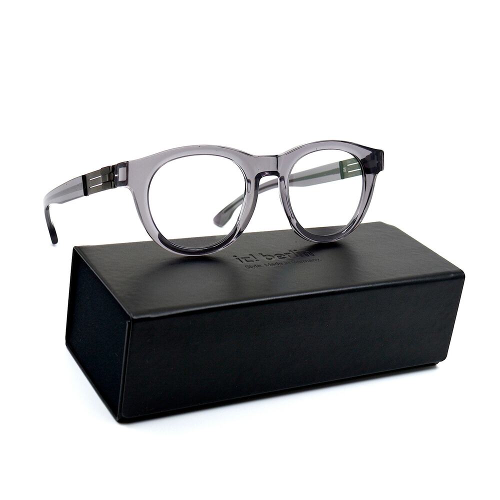NEW IC! BERLIN GLEN GREY TRANSPARENT AUTHENTIC EYEGLASSES FRAME